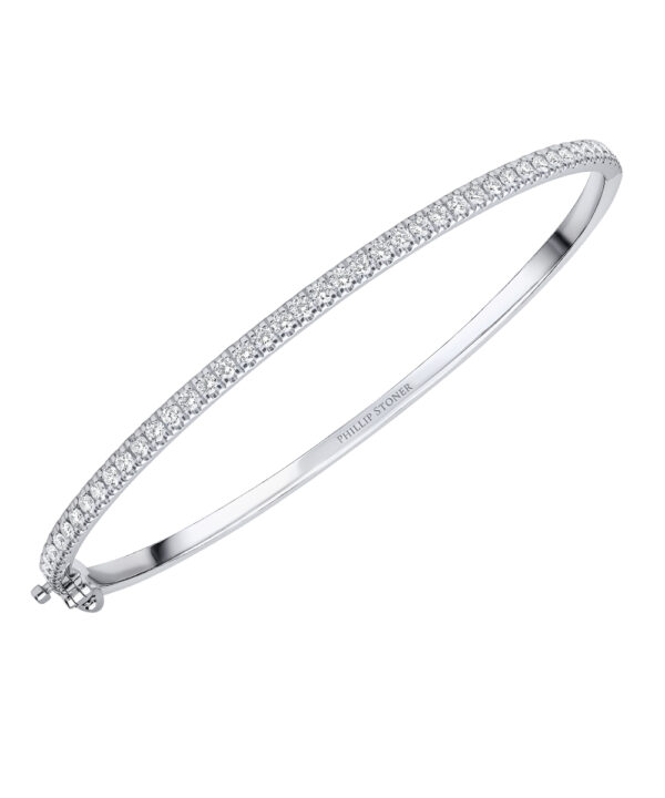 Classic Diamond Bangle – Platinum