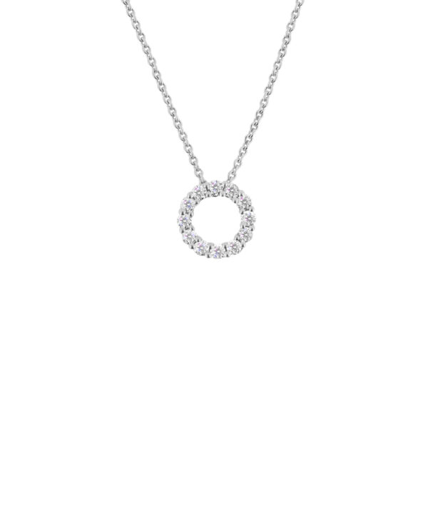 0.24ct Diamond Circle Pendant – 18ct White Gold