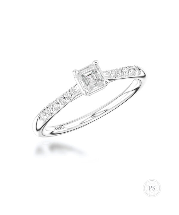 0.34ct G VVS2 Asscher Cut Diamond Solitaire Ring - Image 3