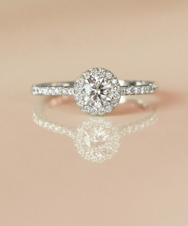 0.40ct F SI1 Round Brilliant Diamond Halo Ring