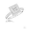 0.33ct F VVS2 Asscher Cut Diamond Halo Ring - Image 3