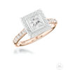 0.42ct F VVS1 Princess Cut Diamond Halo Ring - Image 3