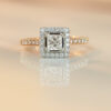 0.42ct F VVS1 Princess Cut Diamond Halo Ring