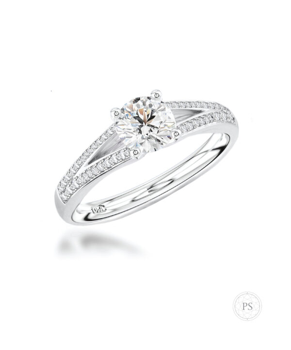 0.50ct H VS1 Round Brilliant Cut Diamond Engagement Ring - Image 3