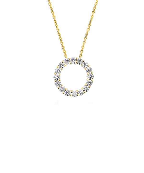 0.53ct Diamond Circle Pendant – 18ct Yellow Gold