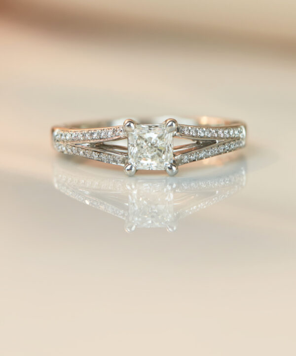 0.60ct G VS2 Radiant Cut Diamond Engagement Ring