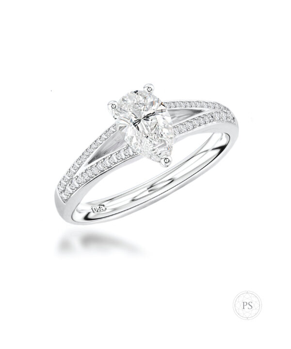 0.72ct G SI1 Pear Cut Diamond Engagement Ring - Image 3