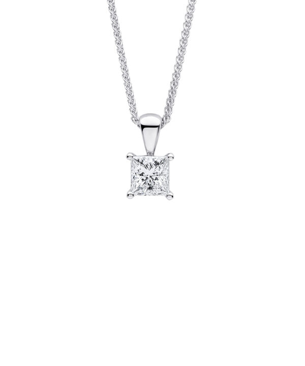 Princess Cut Diamond Solitaire Pendant