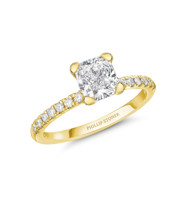 1.50ct E SI1 Cushion Cut Diamond Nova Ring