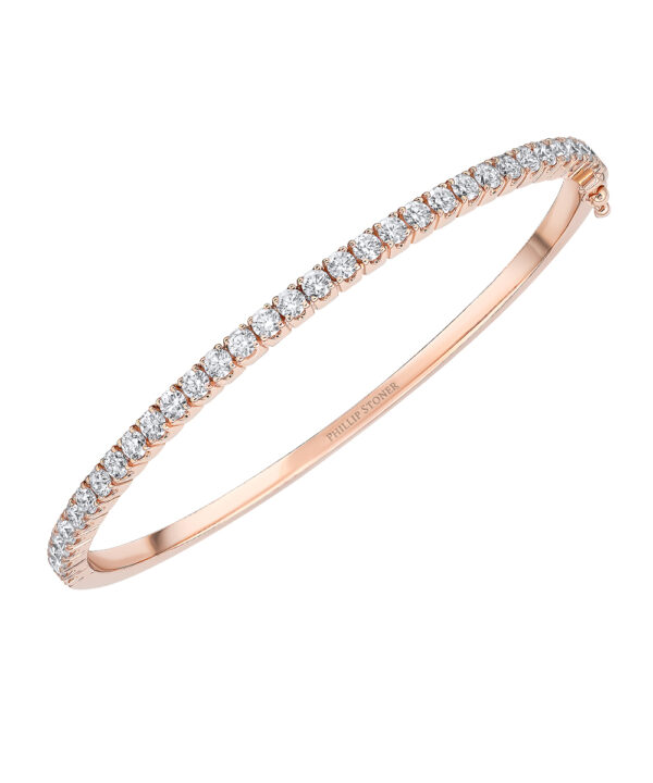 Diamond Line Bangle – 18ct Yellow Gold