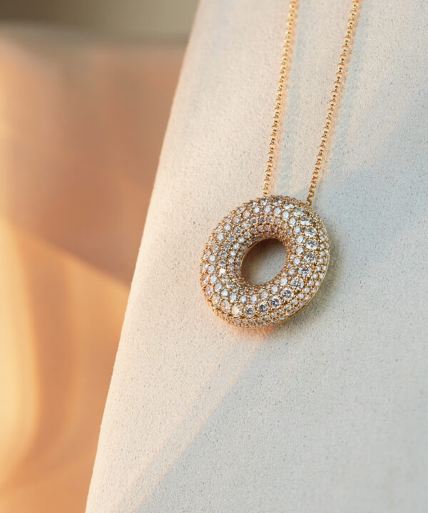 Rose Gold Diamond Loop Pendant