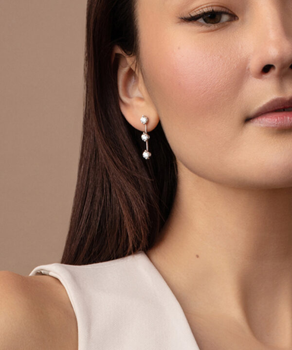 Station Diamond Drop Earrings - Image 2