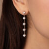 Station Long Diamond Drop Earrings - Image 2
