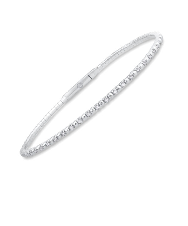 Flexible Diamond Dot Bangle – 18ct White Gold