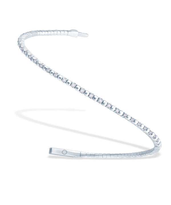 Flexible Diamond Dot Bangle – 18ct White Gold - Image 3