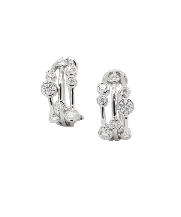 Cascade Diamond Hoop Earrings