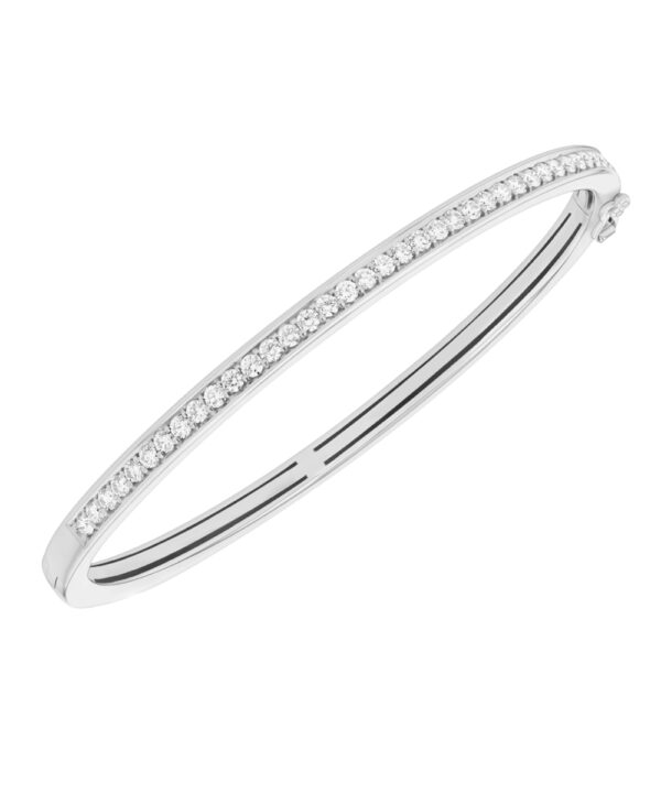 Pavé Set Diamond Bangle – 18ct White Gold