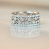 Pair of Beaded Diamond Stacking Rings
