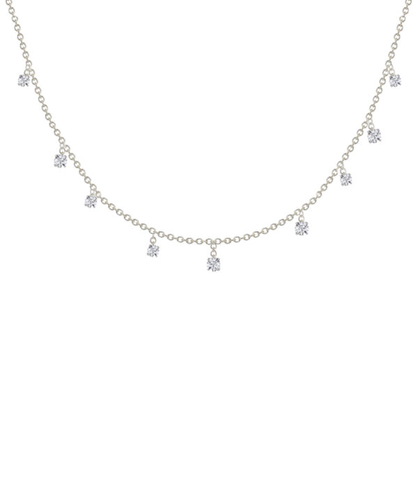 Asymmetric Diamond Drop Necklace