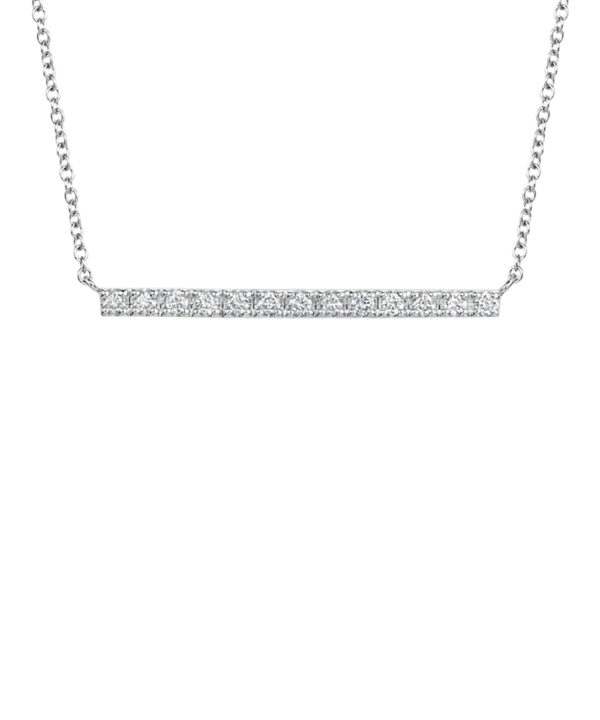 White Gold & Diamond Bar Pendant