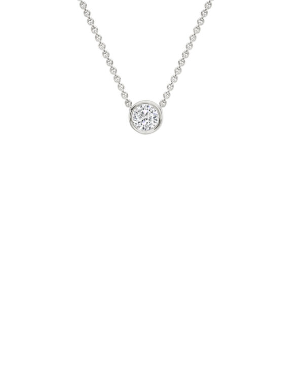 Slim Rubover Diamond Pendant – 18ct White Gold