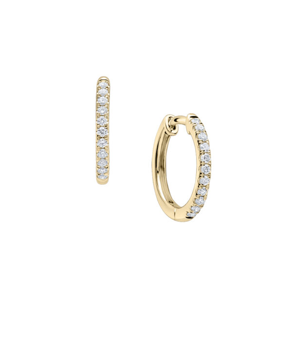 0.72ct Scallop-Set Diamond Hoop Earrings – 18ct Yellow Gold