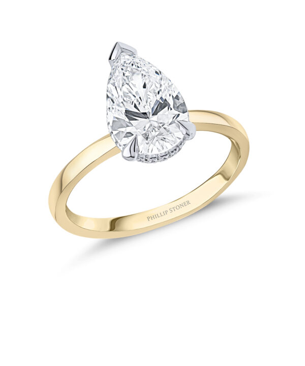 Lab Grown 2.02ct E VVS2 Pear Cut Diamond Ring