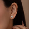 Three Claw Diamond Stud Earrings – 18ct Yellow Gold