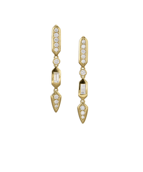 Deco Diamond Drop Earrings