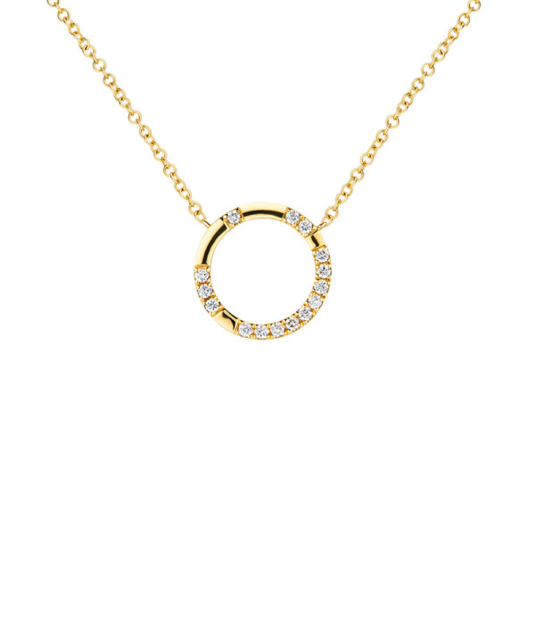 18ct Yellow Gold Diamond Circle Pendant