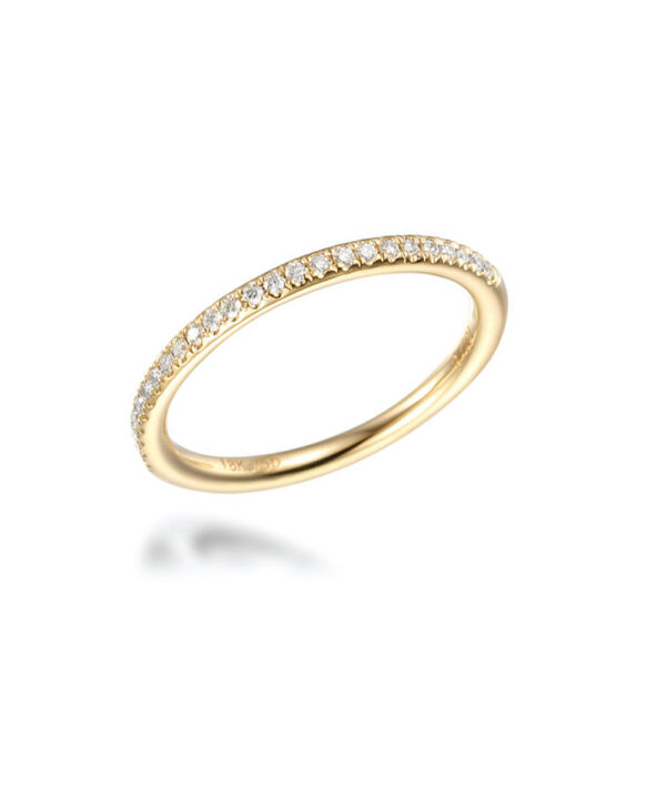 Domed Diamond Stacking Eternity Band – 18ct Yellow Gold - Image 2