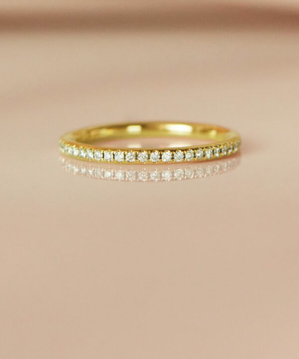 Domed Diamond Stacking Eternity Band – 18ct Yellow Gold