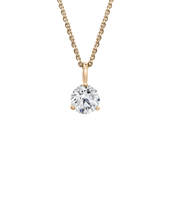 Three-Claw Diamond Pendant – 18ct Yellow Gold