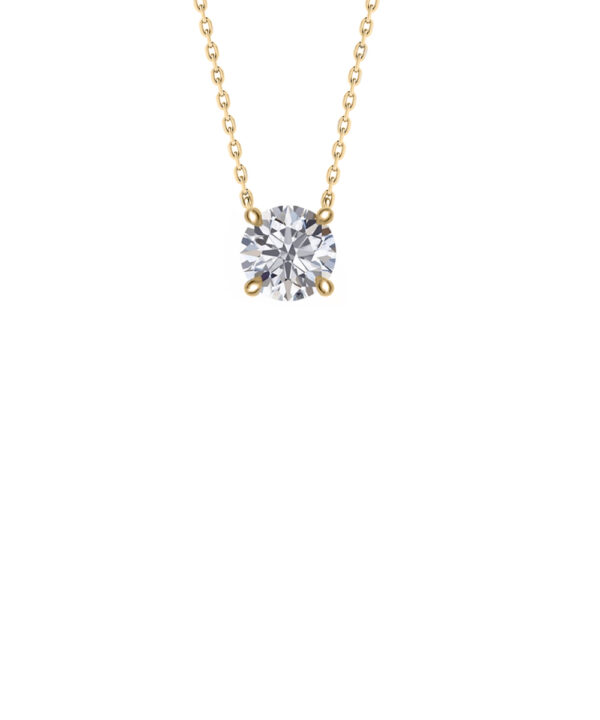 Round Brilliant Lab Grown Diamond Pendant – 18ct Yellow Gold - Image 3