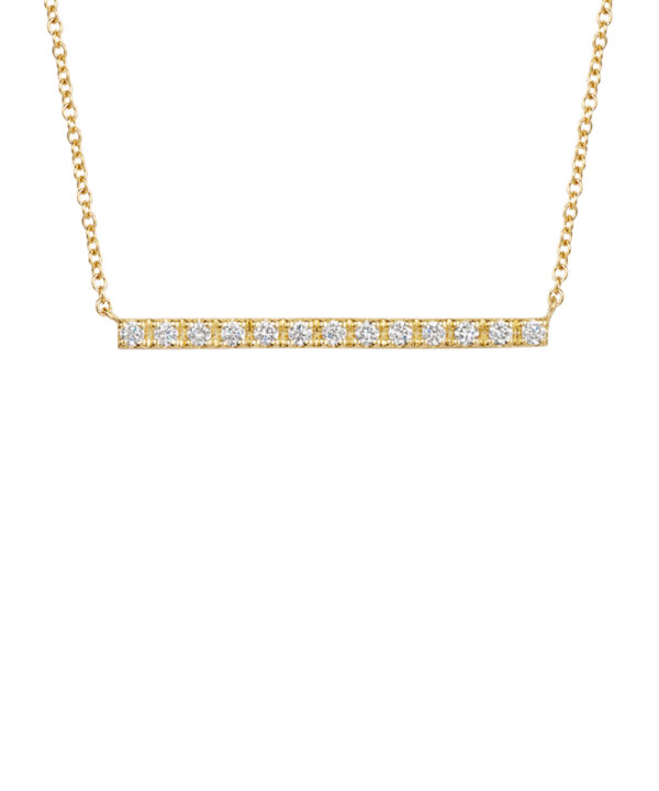 Yellow Gold & Diamond Bar Pendant