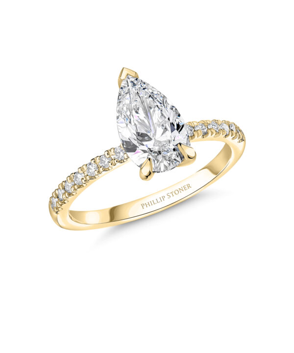 1.00ct F SI2 Pear Cut Diamond Nova Ring