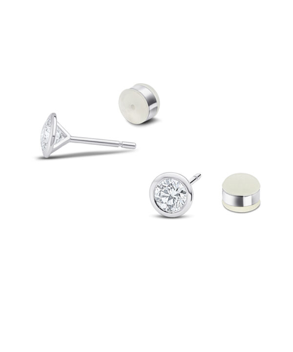 Rubover Diamond Earrings – Platinum - Image 2