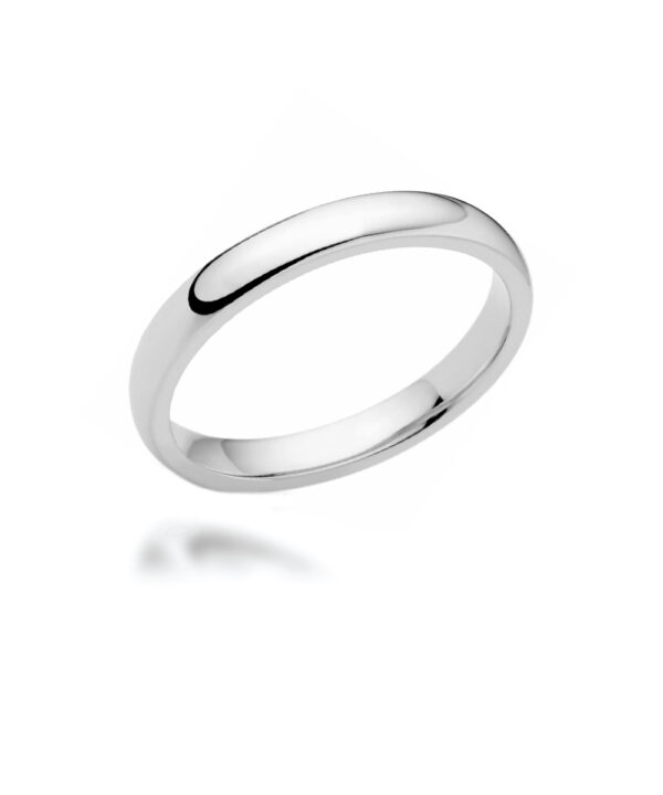 2.5mm Medium Court Wedding Band – 18ct White Gold - Image 3