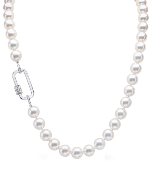 8.5mm Pearl Collar Necklace with Decorative Clasp