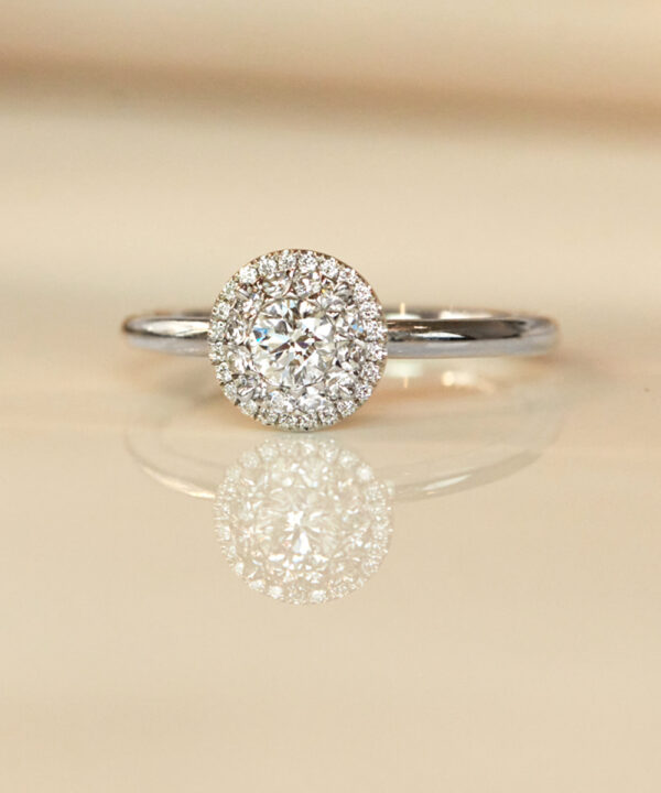 Illusion Set 0.41ct Diamond Halo Dome Ring