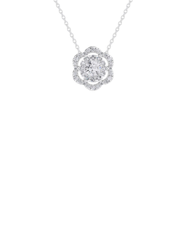 Illusion Set Diamond Flower Pendant - Image 3