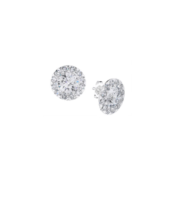 Illusion Set Diamond Halo Earrings