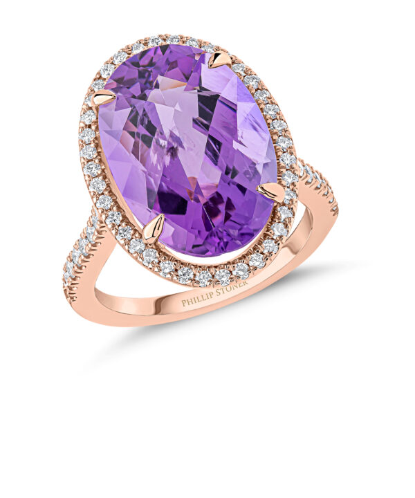 8.51ct Amethyst & Diamond Thea Cocktail Ring