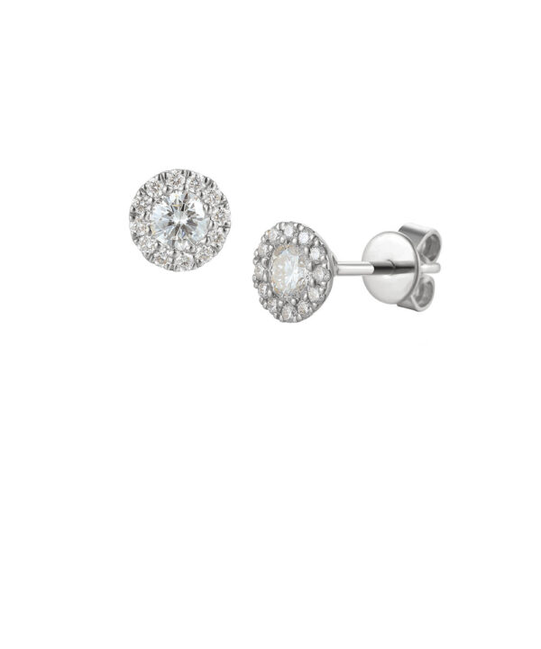 Diamond Halo Stud Earrings