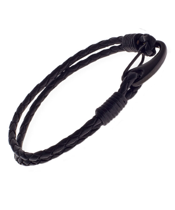 Demon Lobster Leather Bracelet – Black