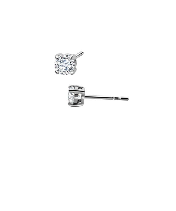 Basket Diamond Stud Earrings