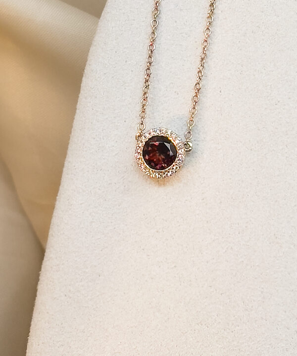 Tourmaline & Diamond Rose Gold Pendant