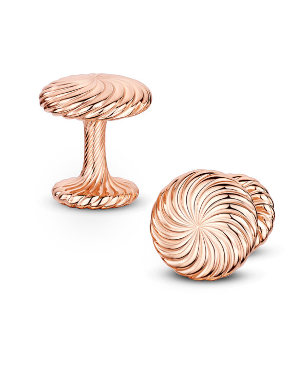 Rose Gold Vermeil Cannelé Twist Cufflinks - Image 3