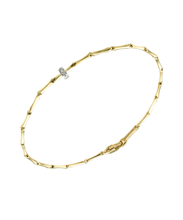 Bamboo Shine Diamond Rondelle Bracelet – 18ct Yellow Gold