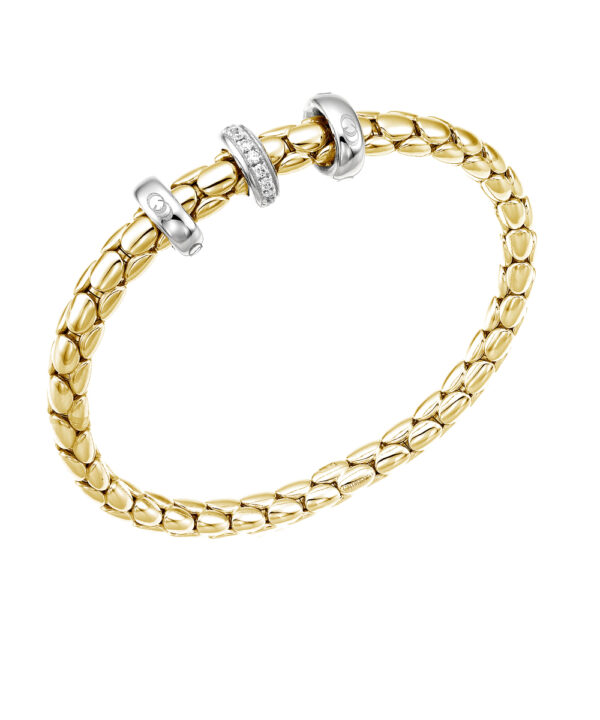 Stretch Spring Diamond Rondelles Bracelet – 18ct Yellow Gold